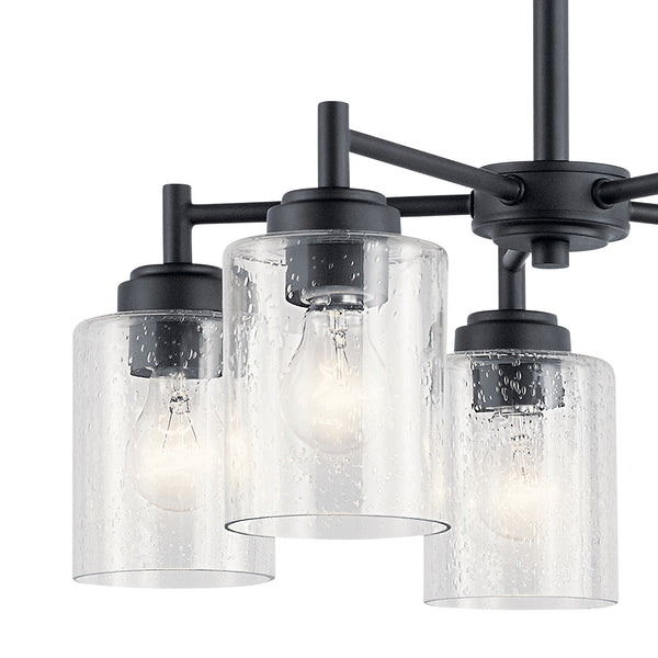 Five Light Chandelier from the Winslow Collection in Black Finish by Kichler