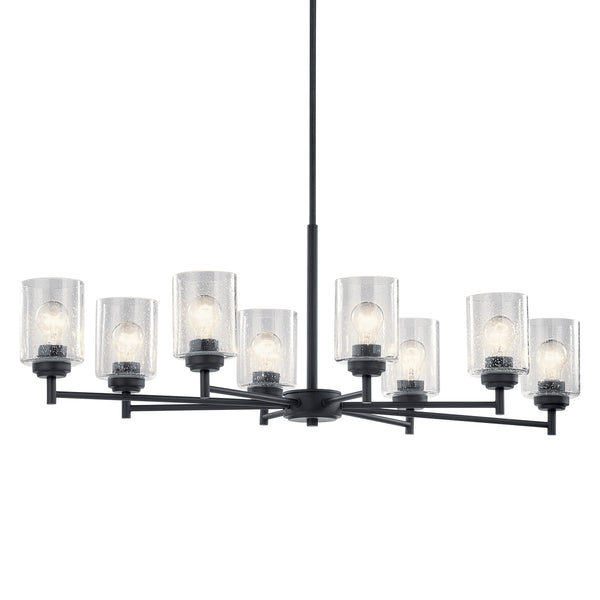 Eight Light Chandelier from the Winslow Collection in Black Finish by Kichler