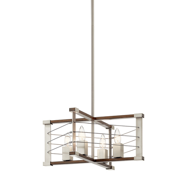 Four Light Pendant from the Lente Collection in Brushed Nickel Finish by Kichler