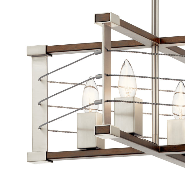 Four Light Pendant from the Lente Collection in Brushed Nickel Finish by Kichler