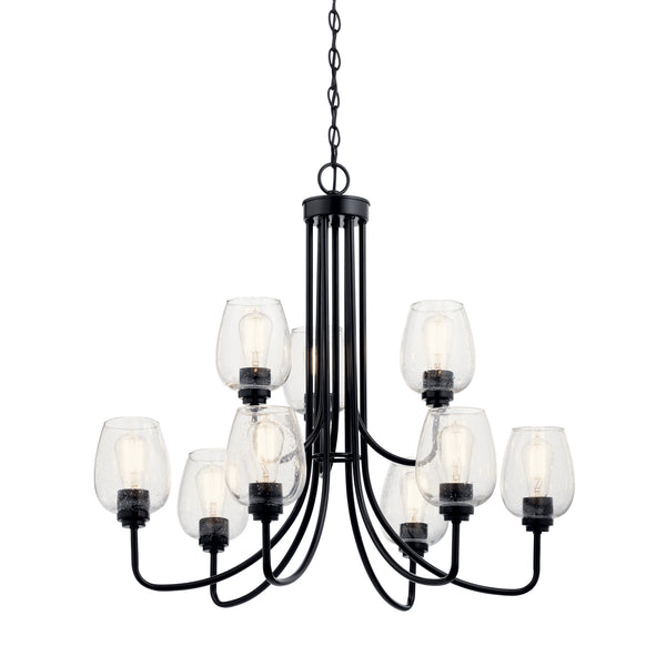 Nine Light Chandelier from the Valserrano Collection in Black Finish by Kichler