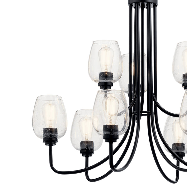 Nine Light Chandelier from the Valserrano Collection in Black Finish by Kichler