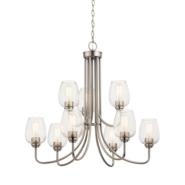 Nine Light Chandelier from the Valserrano Collection in Brushed Nickel Finish by Kichler