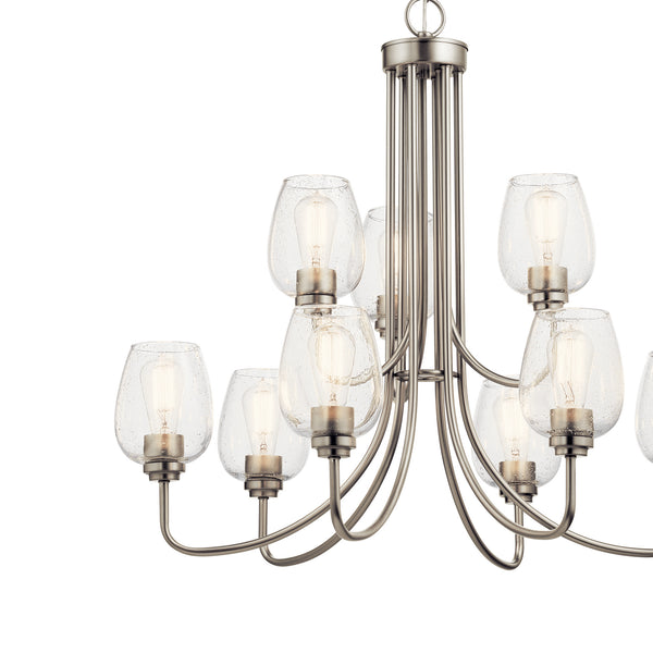 Nine Light Chandelier from the Valserrano Collection in Brushed Nickel Finish by Kichler