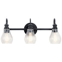 Three Light Bath from the Greenbrier Collection in Black Finish by Kichler
