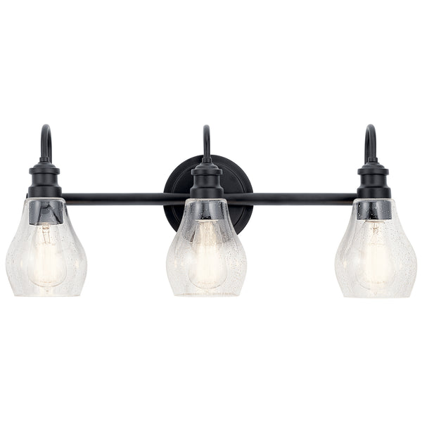 Three Light Bath from the Greenbrier Collection in Black Finish by Kichler