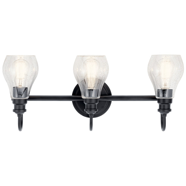 Three Light Bath from the Greenbrier Collection in Black Finish by Kichler