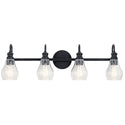 Four Light Bath from the Greenbrier Collection in Black Finish by Kichler