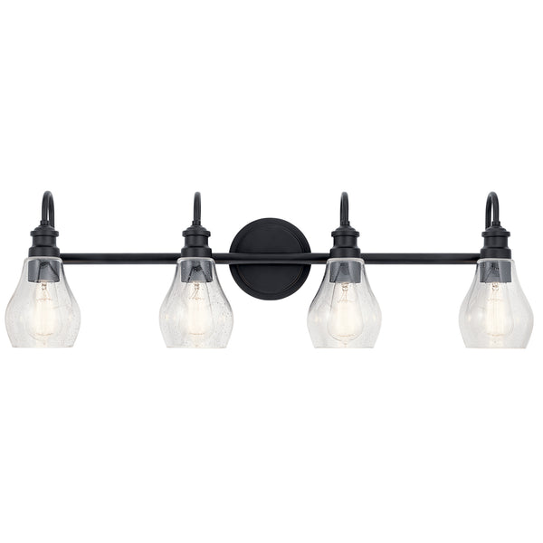 Four Light Bath from the Greenbrier Collection in Black Finish by Kichler