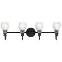 Four Light Bath from the Greenbrier Collection in Black Finish by Kichler
