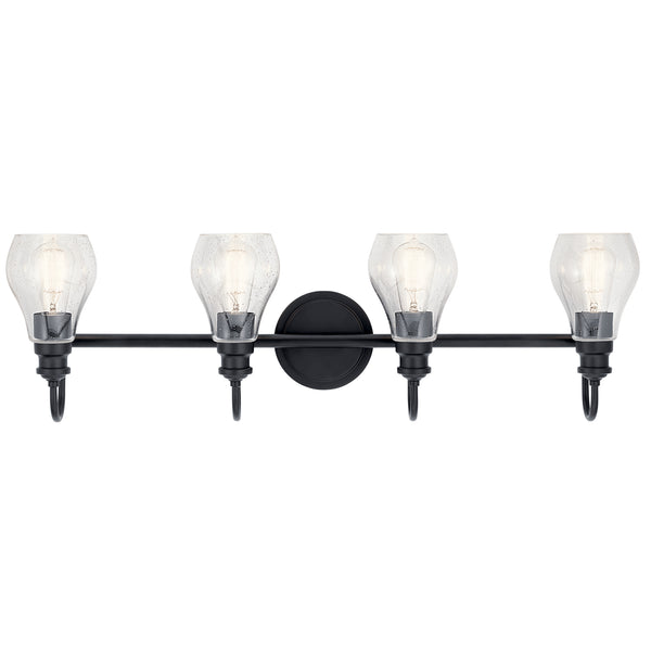 Four Light Bath from the Greenbrier Collection in Black Finish by Kichler