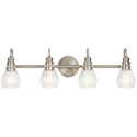 Four Light Bath from the Greenbrier Collection in Brushed Nickel Finish by Kichler