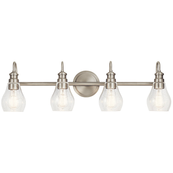 Four Light Bath from the Greenbrier Collection in Brushed Nickel Finish by Kichler