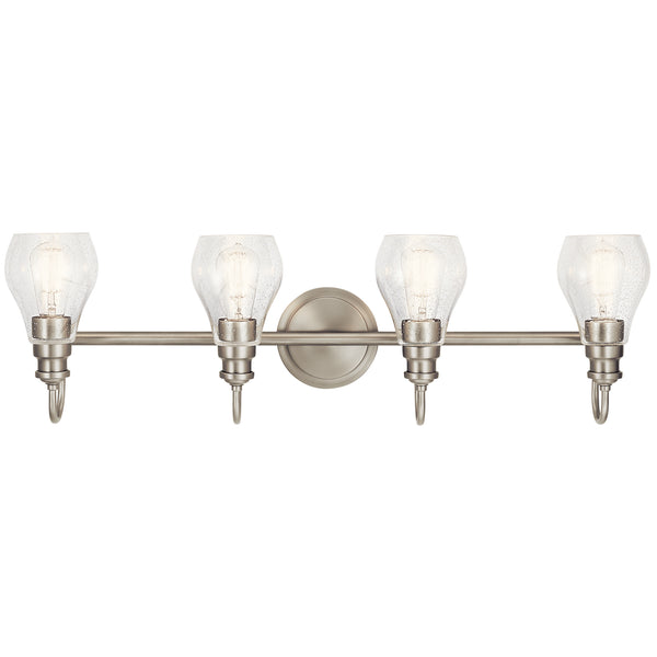 Four Light Bath from the Greenbrier Collection in Brushed Nickel Finish by Kichler