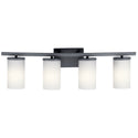Four Light Bath from the Crosby Collection in Black Finish by Kichler