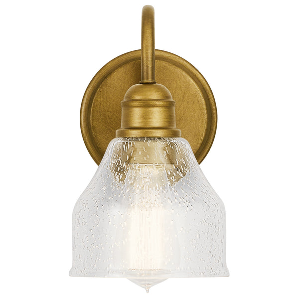 One Light Wall Sconce from the Avery Collection in Natural Brass Finish by Kichler