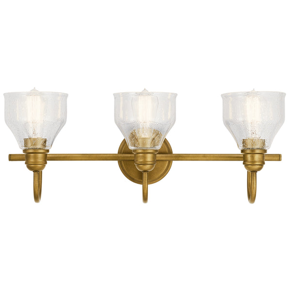 Three Light Bath from the Avery Collection in Natural Brass Finish by Kichler