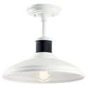 One Light Outdoor Pendant/Semi Flush Mount from the Allenbury Collection in White Finish by Kichler