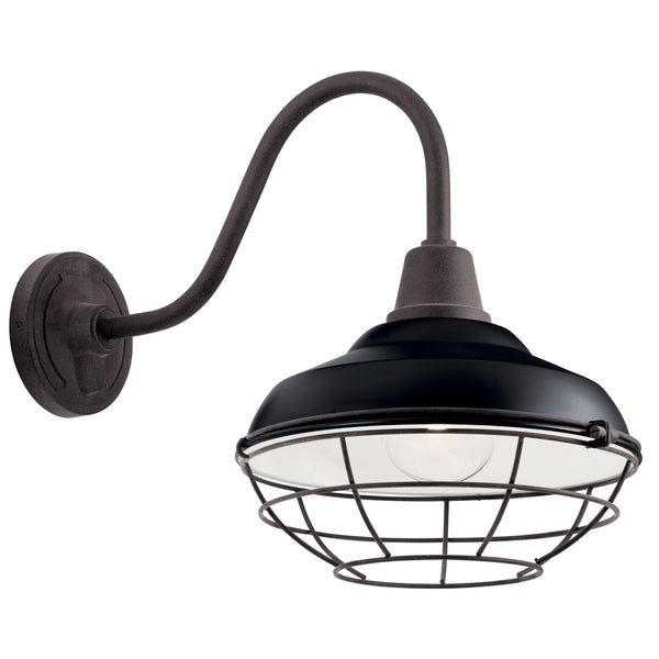 One Light Outdoor Wall Mount from the Pier Collection in Black Finish by Kichler