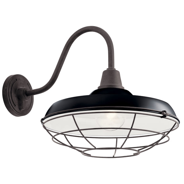 One Light Outdoor Wall Mount from the Pier Collection in Black Finish by Kichler
