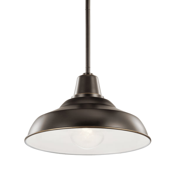 One Light Outdoor Pendant/Semi Flush Mount from the Pier Collection in Olde Bronze Finish by Kichler