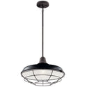 One Light Outdoor Pendant/Semi Flush Mount from the Pier Collection in Black Finish by Kichler