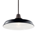 One Light Outdoor Pendant/Semi Flush Mount from the Pier Collection in Black Finish by Kichler