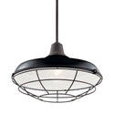 One Light Outdoor Pendant/Semi Flush Mount from the Pier Collection in Black Finish by Kichler