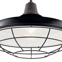 One Light Outdoor Pendant/Semi Flush Mount from the Pier Collection in Black Finish by Kichler