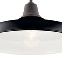 One Light Outdoor Pendant/Semi Flush Mount from the Pier Collection in Black Finish by Kichler