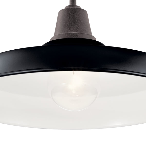 One Light Outdoor Pendant/Semi Flush Mount from the Pier Collection in Black Finish by Kichler