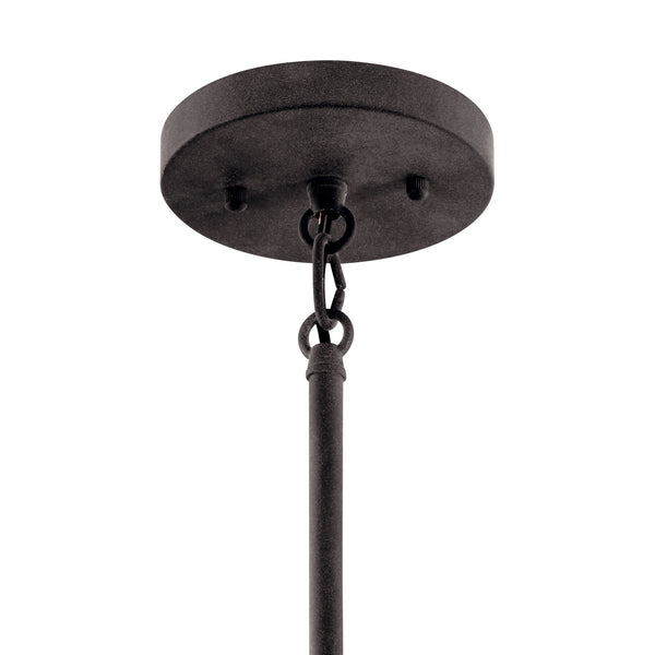 One Light Outdoor Pendant/Semi Flush Mount from the Pier Collection in Black Finish by Kichler
