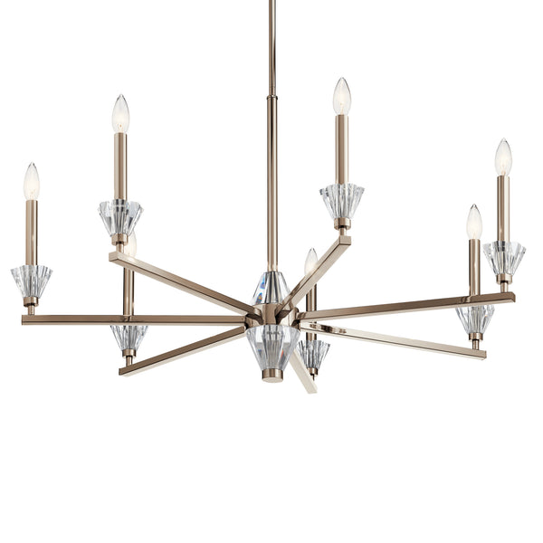 Seven Light Chandelier from the Calyssa Collection in Polished Nickel Finish by Kichler