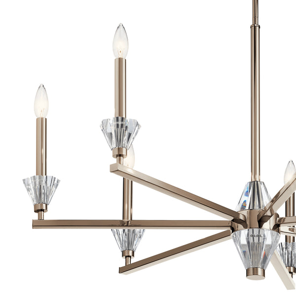 Seven Light Chandelier from the Calyssa Collection in Polished Nickel Finish by Kichler