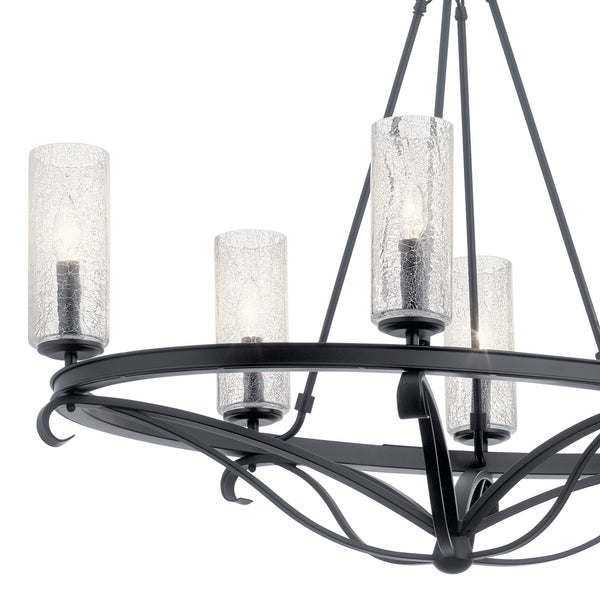 Six Light Chandelier from the Krysia Collection in Black Finish by Kichler