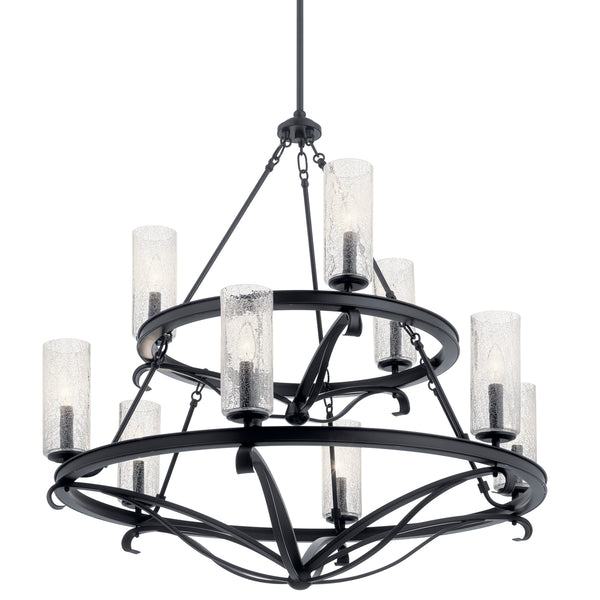 Nine Light Chandelier from the Krysia Collection in Black Finish by Kichler