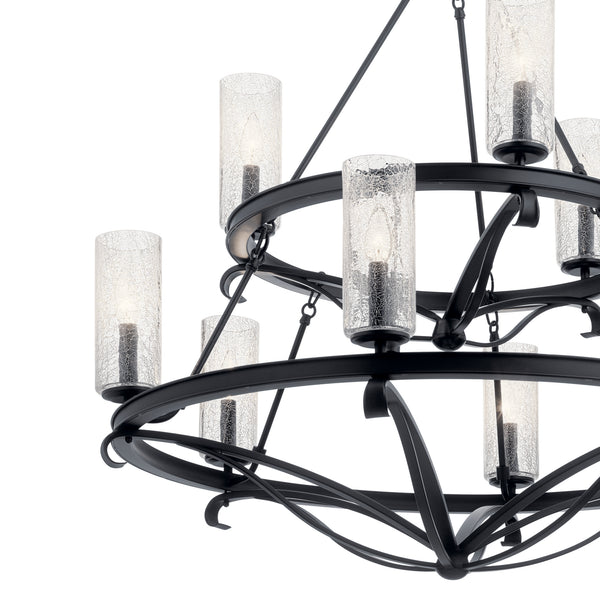 Nine Light Chandelier from the Krysia Collection in Black Finish by Kichler
