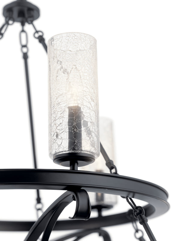 Nine Light Chandelier from the Krysia Collection in Black Finish by Kichler