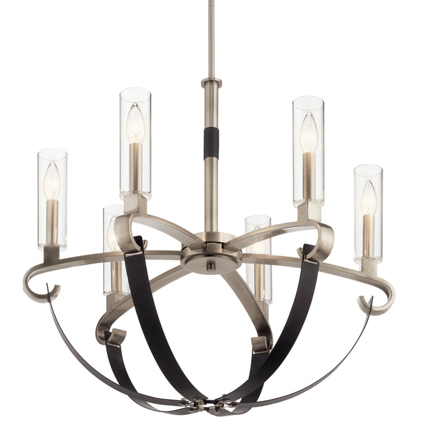 Six Light Chandelier from the Artem Collection in Classic Pewter Finish by Kichler