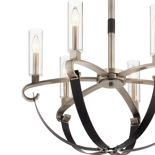 Six Light Chandelier from the Artem Collection in Classic Pewter Finish by Kichler