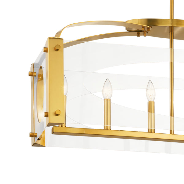 Seven Light Linear Chandelier from the Pytel Collection in Fox Gold Finish by Kichler