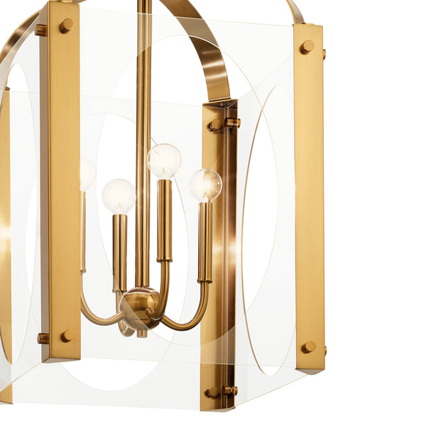 Four Light Foyer Pendant from the Pytel Collection in Fox Gold Finish by Kichler