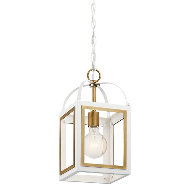 One Light Pendant from the Vath Collection in White Finish by Kichler