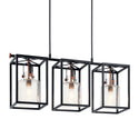 Three Light Linear Chandelier from the Kitner Collection in Black Finish by Kichler