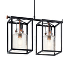 Three Light Linear Chandelier from the Kitner Collection in Black Finish by Kichler