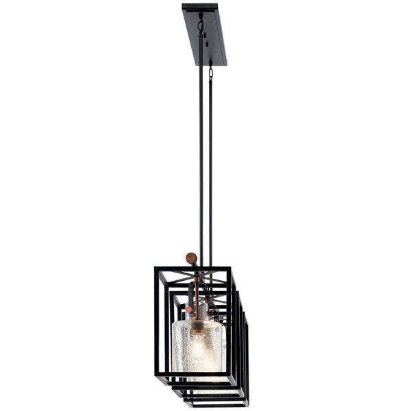 Three Light Linear Chandelier from the Kitner Collection in Black Finish by Kichler