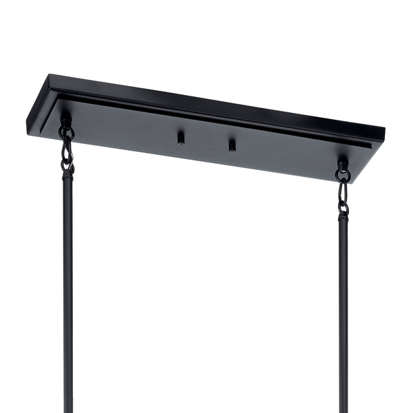 Three Light Linear Chandelier from the Kitner Collection in Black Finish by Kichler