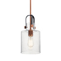 One Light Pendant from the Kitner Collection in Antique Copper Finish by Kichler