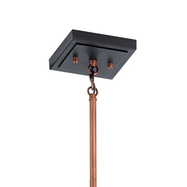 One Light Pendant from the Kitner Collection in Antique Copper Finish by Kichler