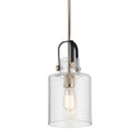 One Light Pendant from the Kitner Collection in Polished Nickel Finish by Kichler